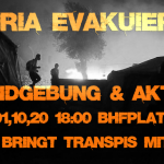 Kundgebung und Transpikette Wir haben Platz